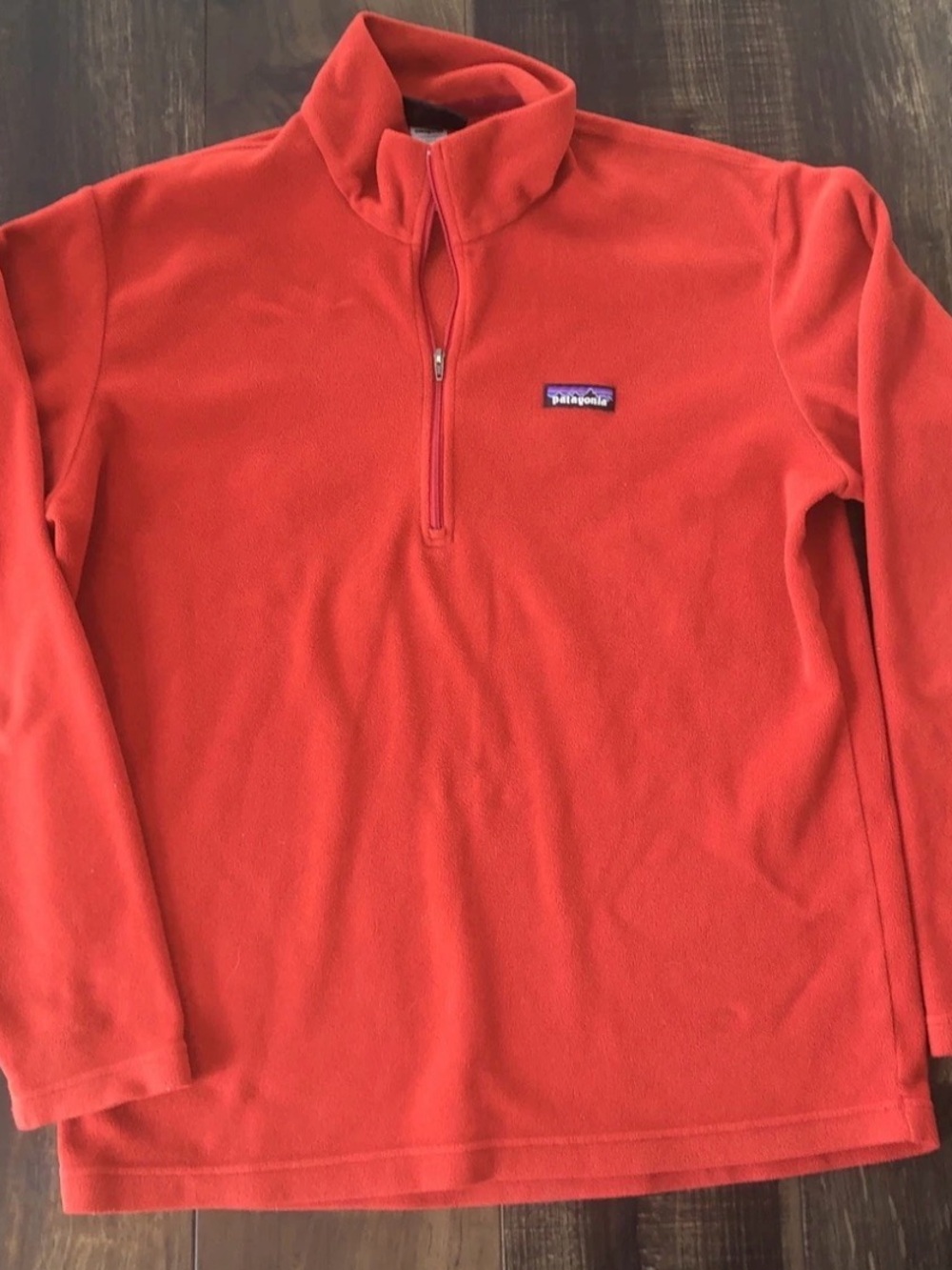 Patagonia Mens Synchilla Jacket Red 1/2 Zip Fleece Jacket Pullover Size Large